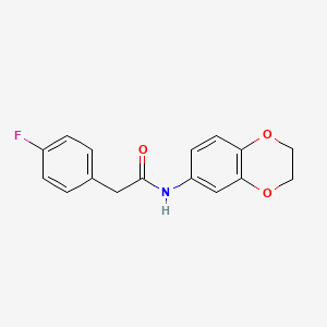 molecular formula C16H14FNO3 B3448984 N-(2,3-dihydro-1,4-benzodioxin-6-yl)-2-(4-fluorophenyl)acetamide 