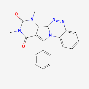 molecular formula C21H17N5O2 B3448997 7,9-dimethyl-11-(4-methylphenyl)pyrimido[4',5':3,4]pyrrolo[2,1-c][1,2,4]benzotriazine-8,10(7H,9H)-dione 