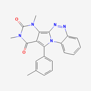 molecular formula C21H17N5O2 B3448999 7,9-dimethyl-11-(3-methylphenyl)pyrimido[4',5':3,4]pyrrolo[2,1-c][1,2,4]benzotriazine-8,10(7H,9H)-dione 
