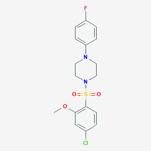 molecular formula C17H18ClFN2O3S B344914 1-(4-Chloro-2-methoxyphenyl)sulfonyl-4-(4-fluorophenyl)piperazine CAS No. 457961-62-5