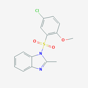 molecular formula C15H13ClN2O3S B344917 1-((5-chloro-2-methoxyphenyl)sulfonyl)-2-methyl-1H-benzo[d]imidazole CAS No. 325810-88-6