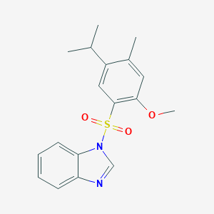 molecular formula C18H20N2O3S B344921 1-((5-isopropyl-2-methoxy-4-methylphenyl)sulfonyl)-1H-benzo[d]imidazole CAS No. 398996-79-7