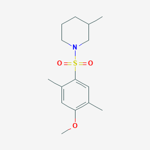 molecular formula C15H23NO3S B344924 1-((4-Methoxy-2,5-dimethylphenyl)sulfonyl)-3-methylpiperidine CAS No. 446309-16-6