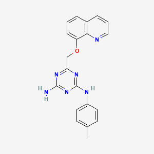 molecular formula C20H18N6O B3449288 6-(Quinolin-8-yloxymethyl)-N-p-tolyl-[1,3,5]triazine-2,4-diamine 