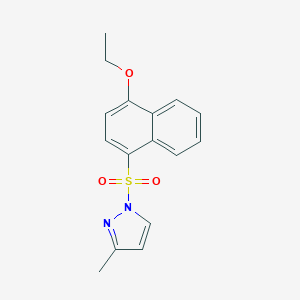 molecular formula C16H16N2O3S B344937 1-[(4-ethoxynaphthalen-1-yl)sulfonyl]-3-methyl-1H-pyrazole CAS No. 909860-34-0