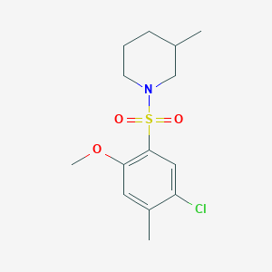 molecular formula C14H20ClNO3S B344942 1-(5-Chloro-2-methoxy-4-methylphenyl)sulfonyl-3-methylpiperidine CAS No. 797769-77-8