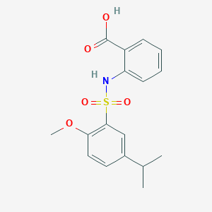 molecular formula C17H19NO5S B344943 2-({[2-Methoxy-5-(methylethyl)phenyl]sulfonyl}amino)benzoic acid CAS No. 893669-84-6