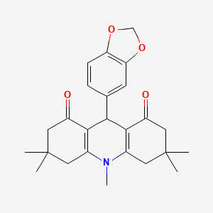 9-(1,3-benzodioxol-5-yl)-3,3,6,6,10-pentamethyl-3,4,6,7,9,10-hexahydro-1,8(2H,5H)-acridinedione