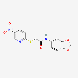 N-1,3-benzodioxol-5-yl-2-[(5-nitro-2-pyridinyl)thio]acetamide