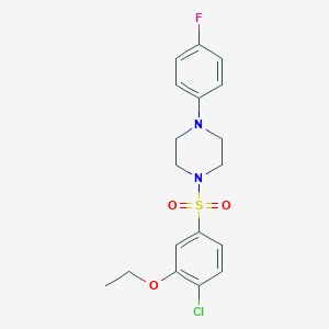 molecular formula C18H20ClFN2O3S B344946 1-(4-Chloro-3-ethoxyphenyl)sulfonyl-4-(4-fluorophenyl)piperazine CAS No. 708233-57-2