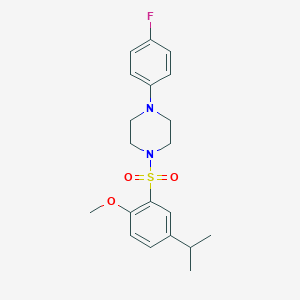 molecular formula C20H25FN2O3S B344947 4-(4-Fluorophenyl)-1-{[2-methoxy-5-(methylethyl)phenyl]sulfonyl}piperazine CAS No. 708233-86-7