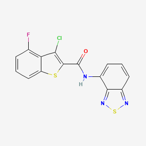 molecular formula C15H7ClFN3OS2 B3449521 N-(2,1,3-benzothiadiazol-4-yl)-3-chloro-4-fluoro-1-benzothiophene-2-carboxamide 