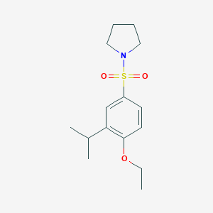 molecular formula C15H23NO3S B344955 {[4-Ethoxy-3-(methylethyl)phenyl]sulfonyl}pyrrolidine CAS No. 873680-80-9