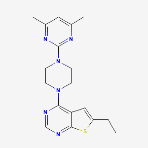 4-[4-(4,6-dimethyl-2-pyrimidinyl)-1-piperazinyl]-6-ethylthieno[2,3-d]pyrimidine