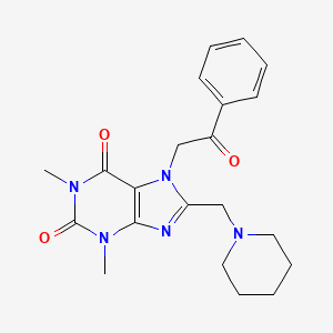 1,3-dimethyl-7-(2-oxo-2-phenylethyl)-8-(piperidin-1-ylmethyl)-3,7-dihydro-1H-purine-2,6-dione