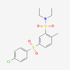 5-(4-chlorophenyl)sulfonyl-N,N-diethyl-2-methylbenzenesulfonamide