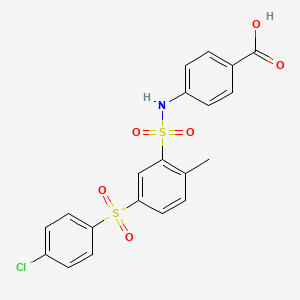 4-[[5-(4-chlorophenyl)sulfonyl-2-methylphenyl]sulfonylamino]benzoic acid