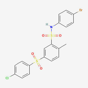 N-(4-bromophenyl)-5-[(4-chlorophenyl)sulfonyl]-2-methylbenzenesulfonamide