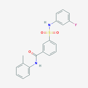 molecular formula C20H17FN2O3S B3449630 3-[(3-fluorophenyl)sulfamoyl]-N-(2-methylphenyl)benzamide 