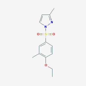 molecular formula C13H16N2O3S B344966 1-((4-ethoxy-3-methylphenyl)sulfonyl)-3-methyl-1H-pyrazole CAS No. 956239-86-4