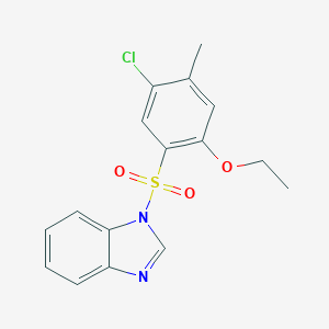 molecular formula C16H15ClN2O3S B344967 1-[(5-chloro-2-ethoxy-4-methylphenyl)sulfonyl]-1H-benzimidazole CAS No. 718602-76-7