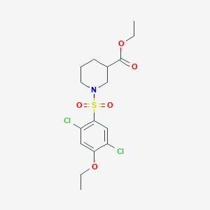 molecular formula C16H21Cl2NO5S B344969 Ethyl 1-(2,5-dichloro-4-ethoxyphenyl)sulfonylpiperidine-3-carboxylate CAS No. 876723-07-8