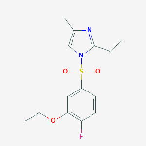 molecular formula C14H17FN2O3S B344973 1-(3-Ethoxy-4-fluorophenyl)sulfonyl-2-ethyl-4-methylimidazole CAS No. 873580-74-6