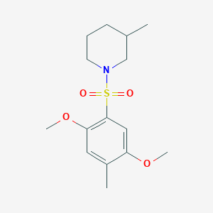 molecular formula C15H23NO4S B344981 1-[(2,5-Dimethoxy-4-methylphenyl)sulfonyl]-3-methylpiperidine CAS No. 873579-06-7