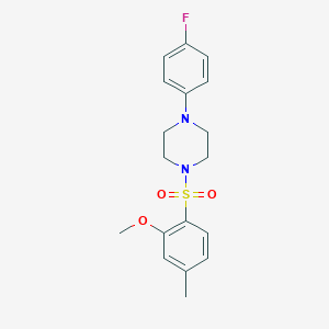 molecular formula C18H21FN2O3S B344984 1-(4-Fluorophenyl)-4-[(2-methoxy-4-methylphenyl)sulfonyl]piperazine CAS No. 873680-42-3
