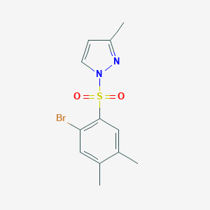 molecular formula C12H13BrN2O2S B344986 1-[(2-bromo-4,5-dimethylphenyl)sulfonyl]-3-methyl-1H-pyrazole CAS No. 956238-89-4