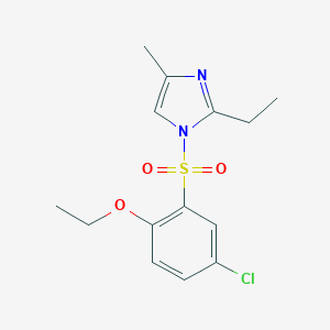 molecular formula C14H17ClN2O3S B344987 4-Chloro-1-ethoxy-2-[(2-ethyl-4-methylimidazolyl)sulfonyl]benzene CAS No. 873580-70-2