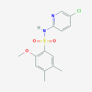 molecular formula C14H15ClN2O3S B344996 N-(5-chloropyridin-2-yl)-2-methoxy-4,5-dimethylbenzenesulfonamide CAS No. 898654-05-2