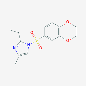 molecular formula C14H16N2O4S B344997 1-(2,3-Dihydro-benzo[1,4]dioxine-6-sulfonyl)-2-ethyl-4-methyl-1H-imidazole CAS No. 879049-92-0