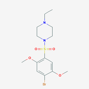 molecular formula C14H21BrN2O4S B345000 1-[(4-Bromo-2,5-dimethoxyphenyl)sulfonyl]-4-ethylpiperazine CAS No. 898654-53-0