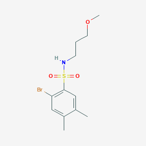 molecular formula C12H18BrNO3S B345007 2-bromo-N-(3-methoxypropyl)-4,5-dimethylbenzenesulfonamide CAS No. 898653-89-9