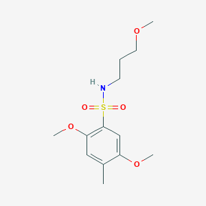molecular formula C13H21NO5S B345009 2,5-dimethoxy-N-(3-methoxypropyl)-4-methylbenzenesulfonamide CAS No. 886129-06-2
