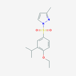 molecular formula C15H20N2O3S B345013 1-{[4-Ethoxy-3-(methylethyl)phenyl]sulfonyl}-3-methylpyrazole CAS No. 944780-40-9