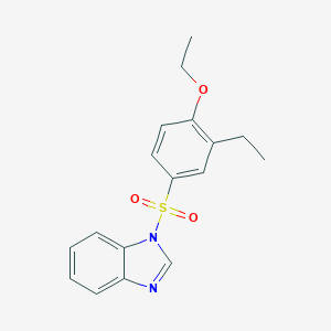 molecular formula C17H18N2O3S B345031 1-[(4-ethoxy-3-ethylphenyl)sulfonyl]-1H-benzimidazole CAS No. 886122-12-9