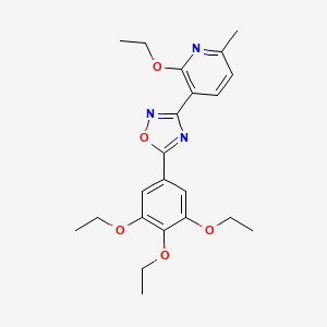 molecular formula C22H27N3O5 B3450454 2-ethoxy-6-methyl-3-[5-(3,4,5-triethoxyphenyl)-1,2,4-oxadiazol-3-yl]pyridine 