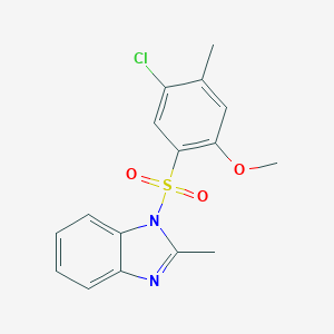 molecular formula C16H15ClN2O3S B345056 1-[(5-chloro-2-methoxy-4-methylphenyl)sulfonyl]-2-methyl-1H-benzimidazole CAS No. 898647-63-7