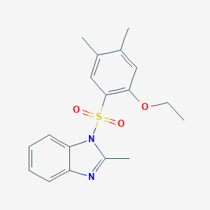 molecular formula C18H20N2O3S B345063 1-[(2-ethoxy-4,5-dimethylphenyl)sulfonyl]-2-methyl-1H-benzimidazole CAS No. 898647-62-6