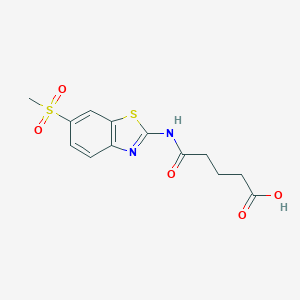 molecular formula C13H14N2O5S2 B345067 5-{[6-(Methylsulfonyl)-1,3-benzothiazol-2-yl]amino}-5-oxopentanoic acid CAS No. 361159-47-9
