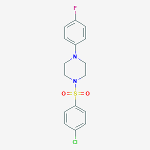 molecular formula C16H16ClFN2O2S B345071 1-[(4-Chlorophenyl)sulfonyl]-4-(4-fluorophenyl)piperazine CAS No. 325813-00-1