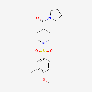 molecular formula C18H26N2O4S B3450829 1-[(4-methoxy-3-methylphenyl)sulfonyl]-4-(1-pyrrolidinylcarbonyl)piperidine 