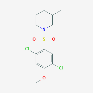 molecular formula C13H17Cl2NO3S B345087 1-((2,5-Dichloro-4-methoxyphenyl)sulfonyl)-3-methylpiperidine CAS No. 433966-92-8