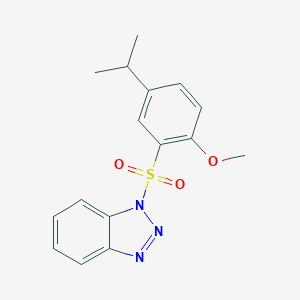 molecular formula C16H17N3O3S B345094 1-(2-Methoxy-5-propan-2-ylphenyl)sulfonylbenzotriazole CAS No. 700851-01-0