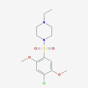 molecular formula C14H21ClN2O4S B345097 1-((4-Chloro-2,5-dimethoxyphenyl)sulfonyl)-4-ethylpiperazine CAS No. 708216-30-2