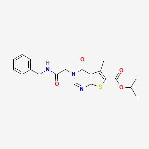 molecular formula C20H21N3O4S B3450973 isopropyl 3-[2-(benzylamino)-2-oxoethyl]-5-methyl-4-oxo-3,4-dihydrothieno[2,3-d]pyrimidine-6-carboxylate 