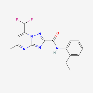 molecular formula C16H15F2N5O B3451070 7-(DIFLUOROMETHYL)-N~2~-(2-ETHYLPHENYL)-5-METHYL[1,2,4]TRIAZOLO[1,5-A]PYRIMIDINE-2-CARBOXAMIDE 