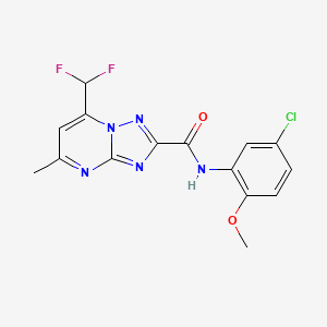 molecular formula C15H12ClF2N5O2 B3451094 N-(5-chloro-2-methoxyphenyl)-7-(difluoromethyl)-5-methyl-[1,2,4]triazolo[1,5-a]pyrimidine-2-carboxamide 